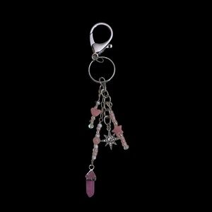 Pink Crystal Charm Keychain